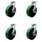 Service Caster 12'' Heavy Duty Green Poly on Cast Iron Swivel Caster Set with Brakes, 4PK CRAN-SCC-KP92S1230-PUR-GB-SLB-4 - alternate 1